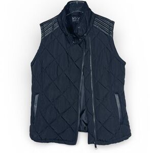 Marc New York Performance MNY Quilted Puffer Vest Large with Faux Leather.